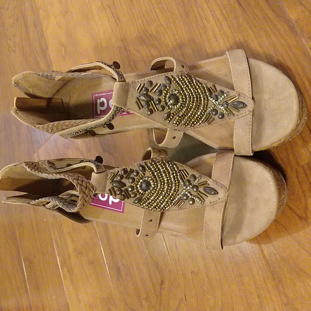 Espadrille boho high heels